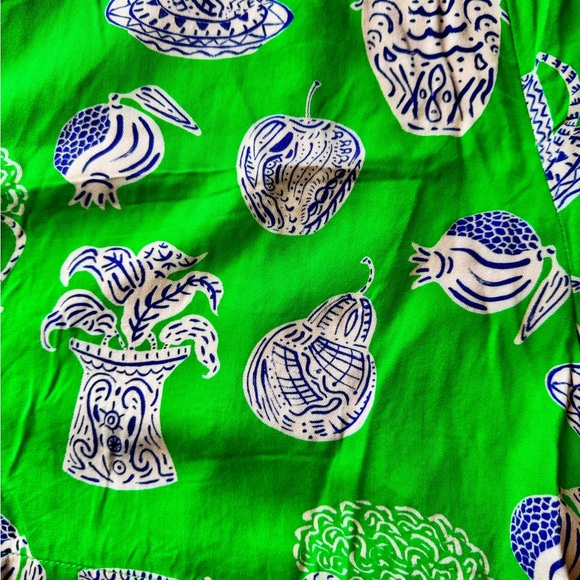 NWOT Corey Lynn Calter Anthropologie Green & Blue Patterned Everly Shorts - Picture 7 of 7